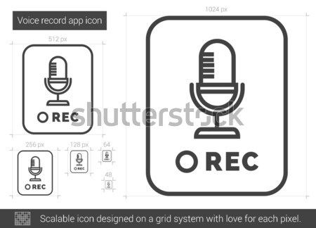 Stem record app lijn icon vector Stockfoto © RAStudio