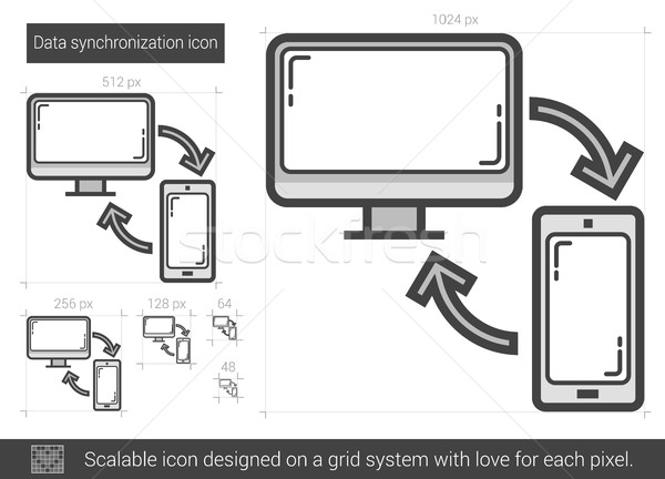 Data synchronization line icon. Stock photo © RAStudio