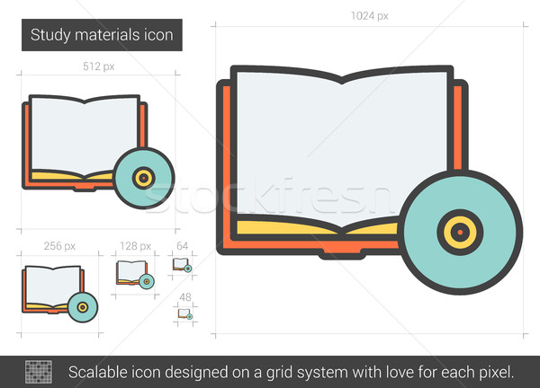 Stockfoto: Studie · materieel · lijn · icon · vector · geïsoleerd