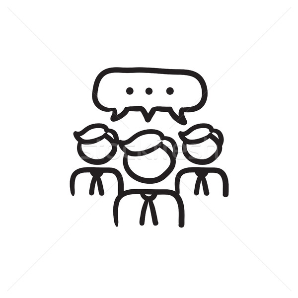 People with speech square above heads sketch icon. Stock photo © RAStudio