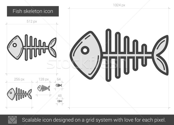 Fish skeleton line icon. Stock photo © RAStudio