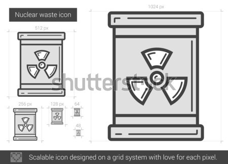 Nucleaire afval lijn icon vector geïsoleerd Stockfoto © RAStudio