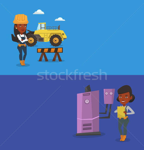 Two construction banners with space for text. Stock photo © RAStudio