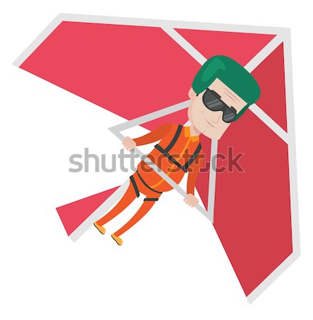 Man flying on hang-glider vector illustration. Stock photo © RAStudio