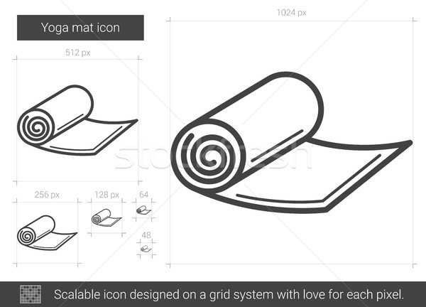 Yogamat lijn icon vector geïsoleerd witte Stockfoto © RAStudio