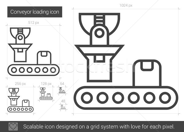 Foto stock: Línea · icono · vector · aislado · blanco · infografía