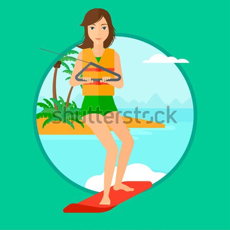 Woman relaxing on beach chair vector illustration. Stock photo © RAStudio