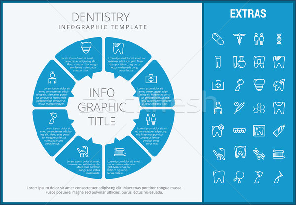 Odontoiatria infografica modello elementi icone personalizzabile Foto d'archivio © RAStudio