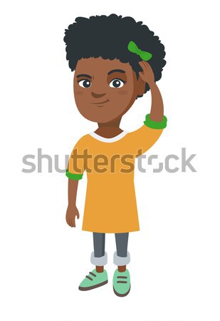 Foto stock: Menina · alimentação · frango · em · africano