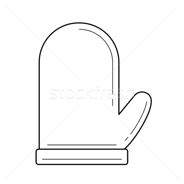 Oven glove vector line icon. Stock photo © RAStudio