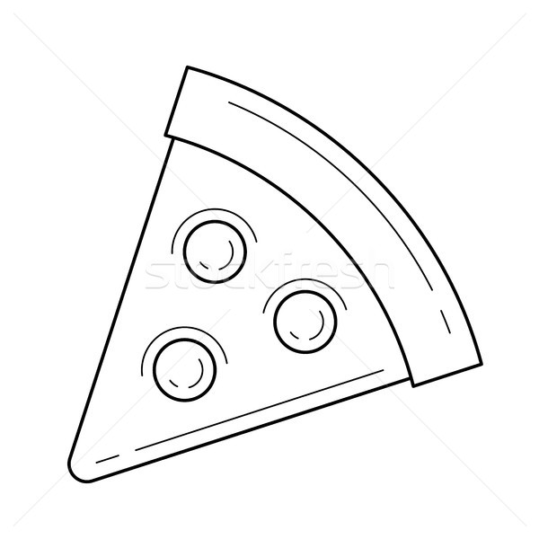 Pizza slice vector lijn icon geïsoleerd witte Stockfoto © RAStudio