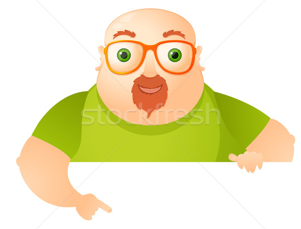 Heiter mollig Mann Hintergrund Zeichen Spaß Stock foto © RAStudio
