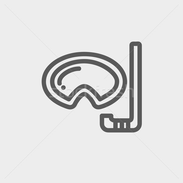 Stock photo: Mask and snorkel for snorkelling thin line icon