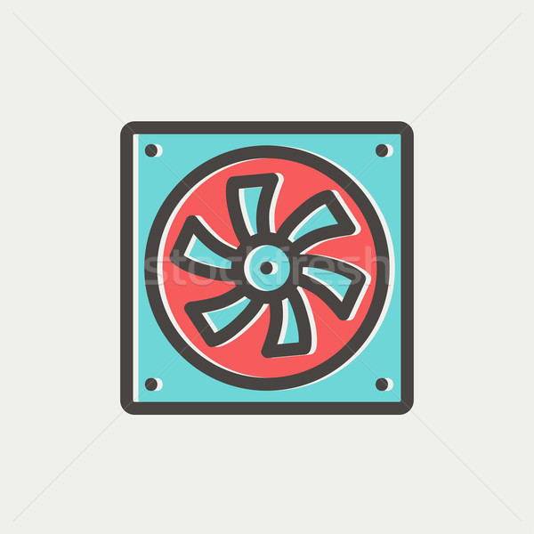 Computer cooler thin line icon Stock photo © RAStudio