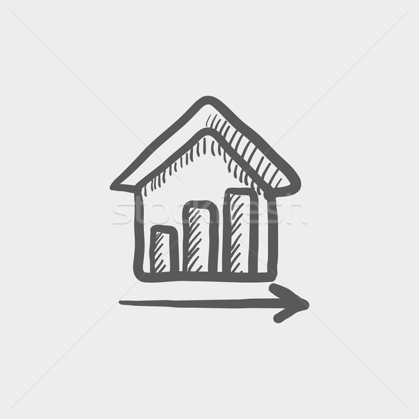 Graph of financial real estate growth sketch icon Stock photo © RAStudio