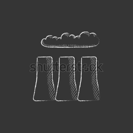 Factory pipes icon drawn in chalk. Stock photo © RAStudio