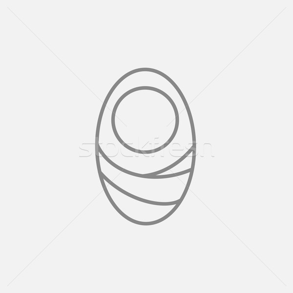 Infant wrapped in swaddling clothes line icon. Stock photo © RAStudio