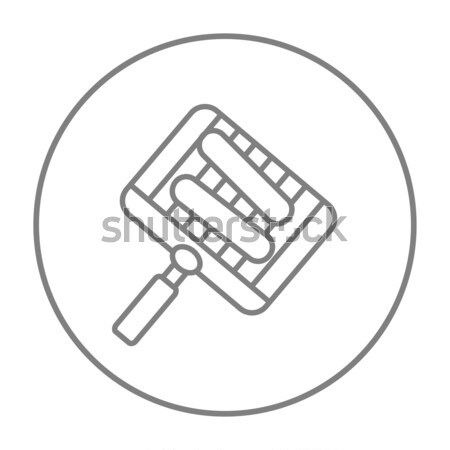 Grilled sausages on grate for barbecue line icon. Stock photo © RAStudio
