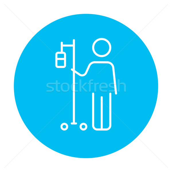 Patient standing with intravenous dropper line icon. Stock photo © RAStudio