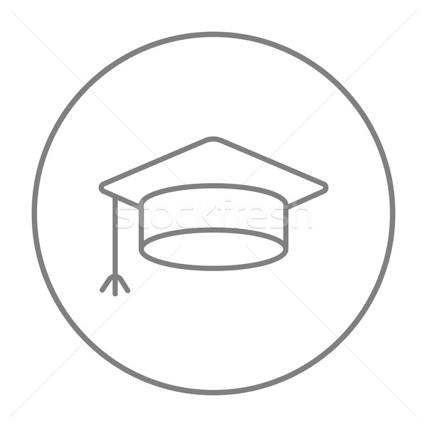 Foto stock: Graduação · boné · linha · ícone · teia · móvel