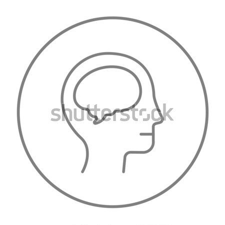 Human head with brain line icon. Stock photo © RAStudio