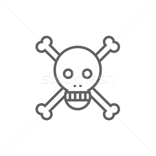 Skull and cross bones line icon. Stock photo © RAStudio