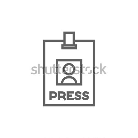 Press pass ID card line icon. Stock photo © RAStudio
