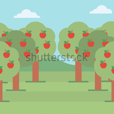 Background of  trees with red apples. Stock photo © RAStudio