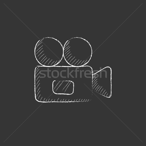 Videocamera gesso icona vettore Foto d'archivio © RAStudio