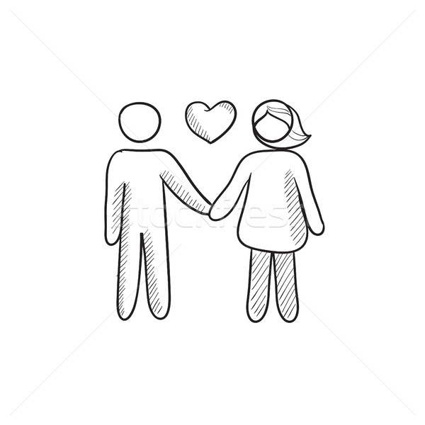 Couple in love sketch icon. Stock photo © RAStudio
