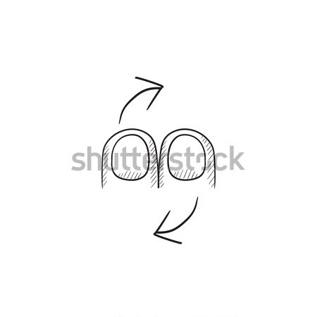 Stock foto: Touchscreen · Geste · Skizze · Symbol · drehen · Vektor