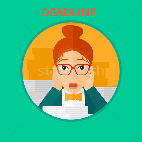 Business woman having problem with deadline. Stock photo © RAStudio