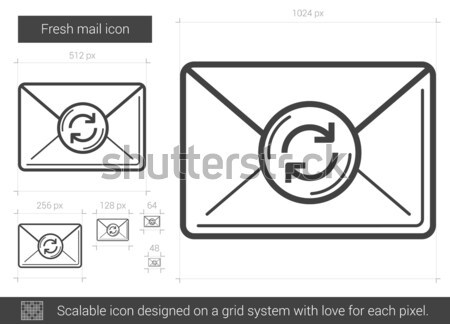 Foto stock: Fresco · e-mail · linha · ícone · vetor · isolado