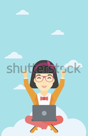Man using cloud computing technology. Stock photo © RAStudio