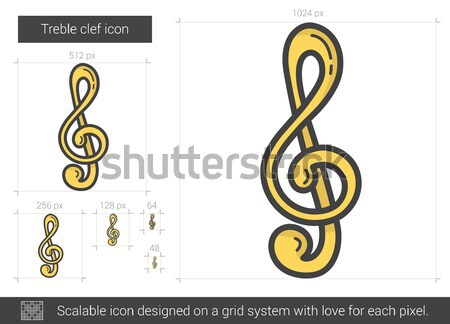 Violinschlüssel line Symbol Vektor isoliert weiß Stock foto © RAStudio