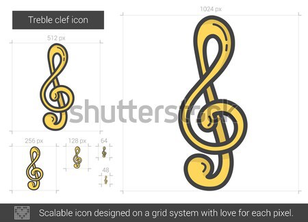 Treble clef line icon. Stock photo © RAStudio