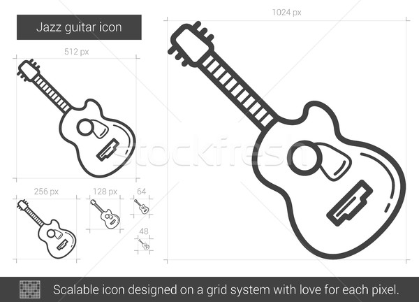 Zdjęcia stock: Jazz · gitara · line · ikona · wektora · odizolowany