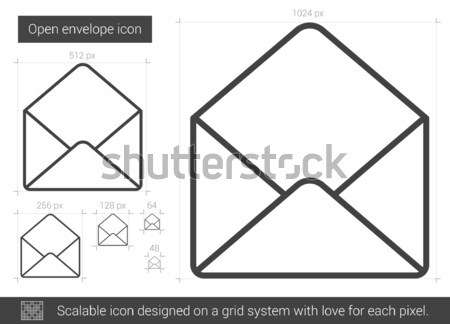 Open envelope line icon. Stock photo © RAStudio