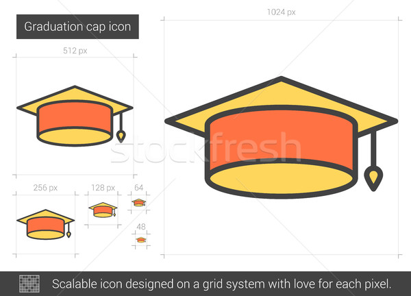 Graduation cap line icon. Stock photo © RAStudio