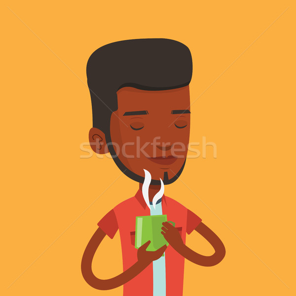 Man enjoying cup of coffee vector illustration Stock photo © RAStudio