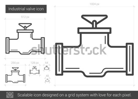 промышленных клапан линия икона вектора изолированный Сток-фото © RAStudio