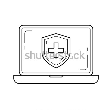 Antivirus line ikona wektora odizolowany biały Zdjęcia stock © RAStudio