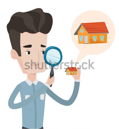 Man looking for house vector illustration. Stock photo © RAStudio