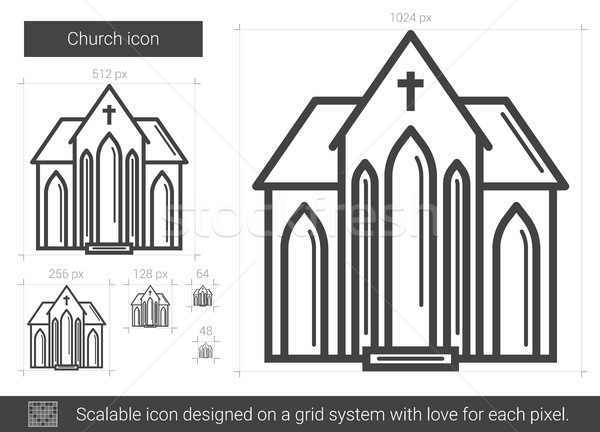 Сток-фото: Церкви · линия · икона · вектора · изолированный · белый