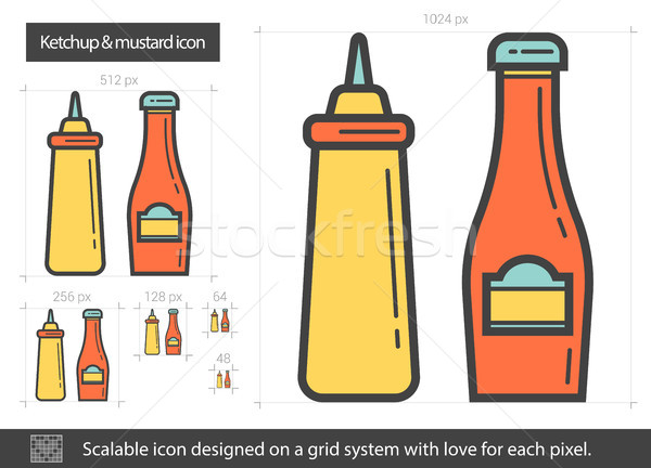 Ketchup and mustard line icon. Stock photo © RAStudio