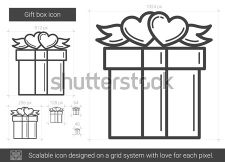 Gift box line icon. Stock photo © RAStudio