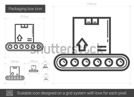 Emballage boîte ligne icône vecteur isolé [[stock_photo]] © RAStudio