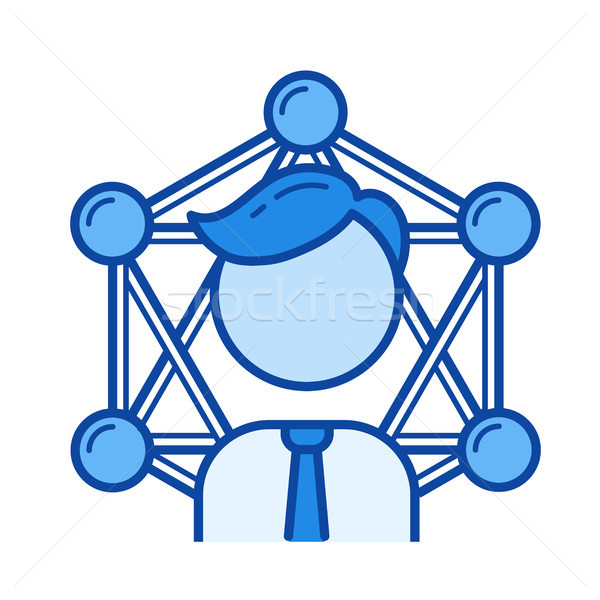 Business network line ikona wektora odizolowany biały Zdjęcia stock © RAStudio
