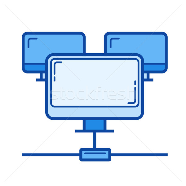 Computer network line icon. Stock photo © RAStudio