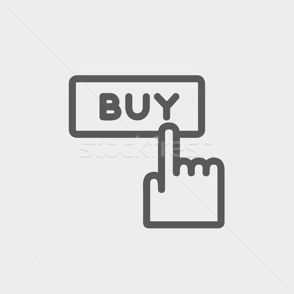 Palec wskazując kupić podpisania cienki line Zdjęcia stock © RAStudio